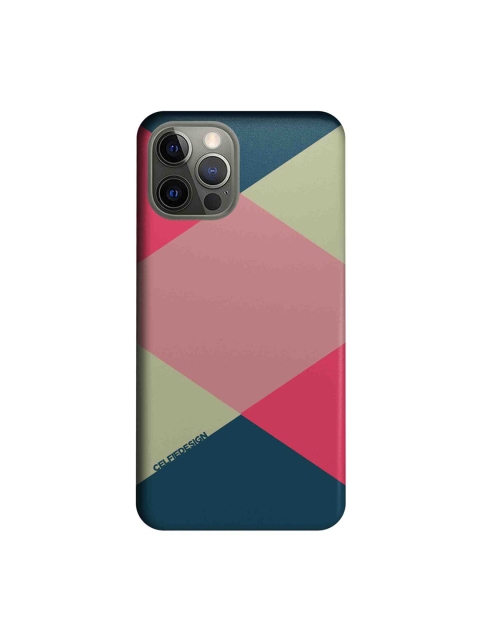 

CelfieDesign Multicoloured Criss Cross Tealpink Print iPhone 12 Pro Back Case, Multi