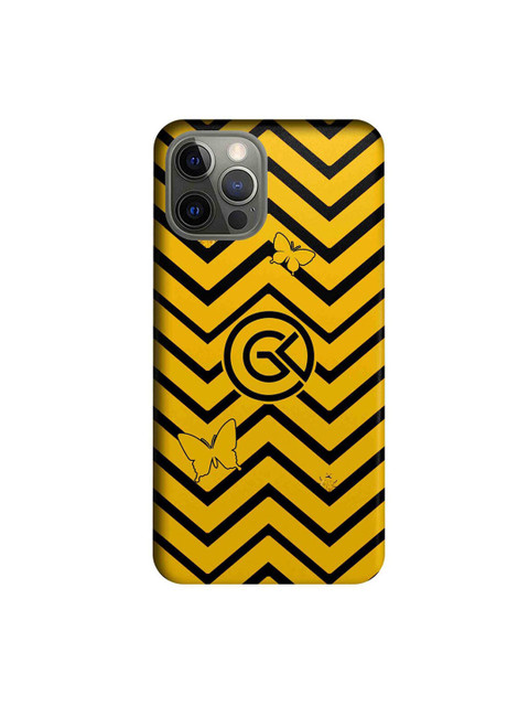 

CelfieDesign Black & Yellow Waves Printed iPhone 12 Pro Slim Back Case
