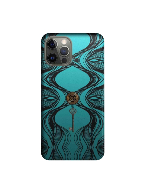 

CelfieDesign Turquoise Blue & Black Hanging Key Slim Back Case for iPhone 12 Pro