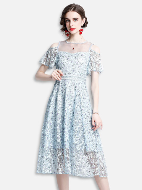 

JC Collection Blue Floral Midi Dress