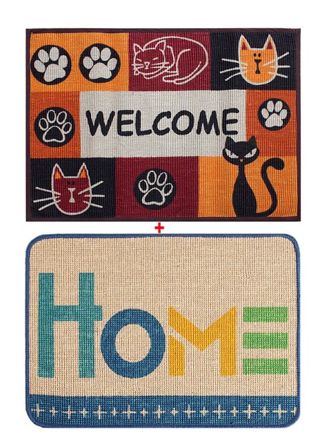 

Saral Home Set of 2 Printed Rectangular Doormats, Multi
