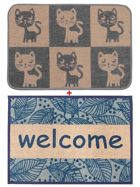 

Saral Home Set of 2 Printed Rectangular Doormats, Multi