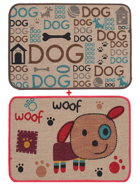 

Saral Home Set of 2 Printed Rectangular Doormats, Multi