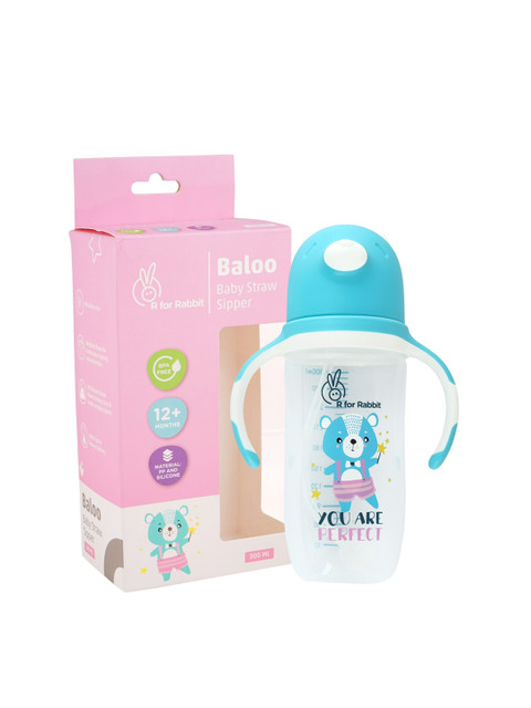 

R for Rabbit Kids Blue Straw Sipper Sippy Cups 300ml