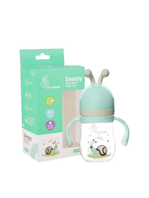 

R for Rabbit Sea Green Snozzy Baby Spout Sippy Cup With Handle