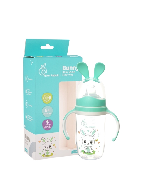 

R for Rabbit Kids Green & White Printed Baby Sippers - 240 ml