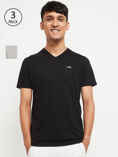 

max Men Pack Of 2 Solid T-shirt, Grey