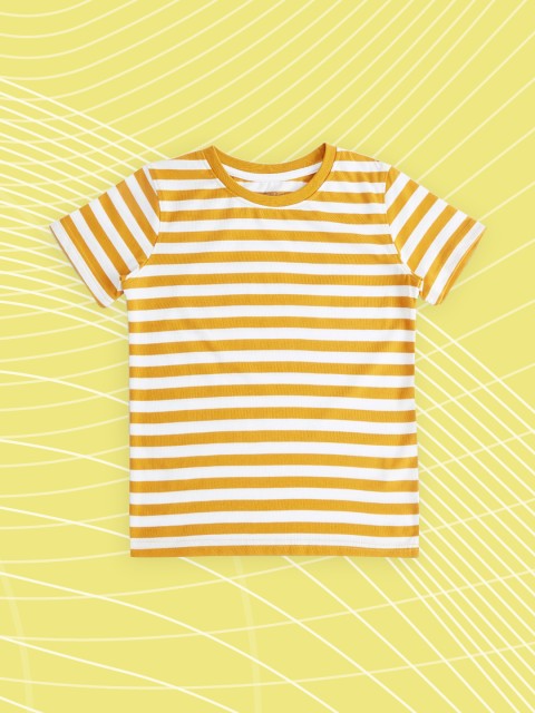 

Pantaloons Junior Boys Yellow Striped T-shirt
