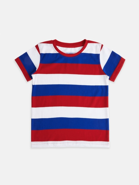 

Pantaloons Junior Boys Red & Blue Striped T-shirt