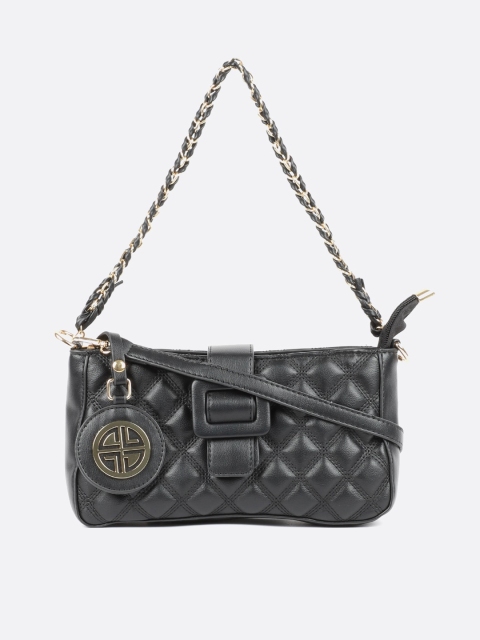 

Carlton London Black Textured Structured Shoulder Bag with Quilted