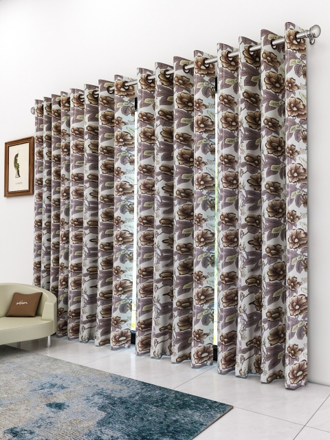 

Athom Trendz Eazy Home Cream-Coloured & Green Set of 4 Floral Door Curtain