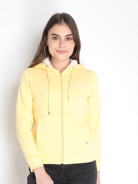 

LURE URBAN Women Yellow Hooded Sweatshirt