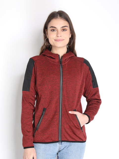 

LURE URBAN Women Burgundy Hooded Sweatshirt