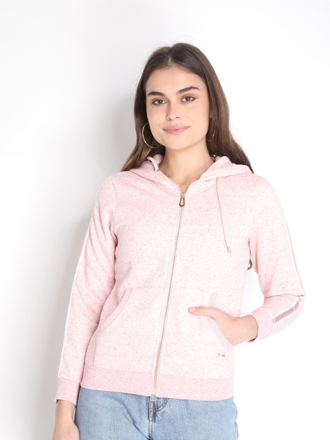 

LURE URBAN Women Pink Hooded Winter Sweatshirt