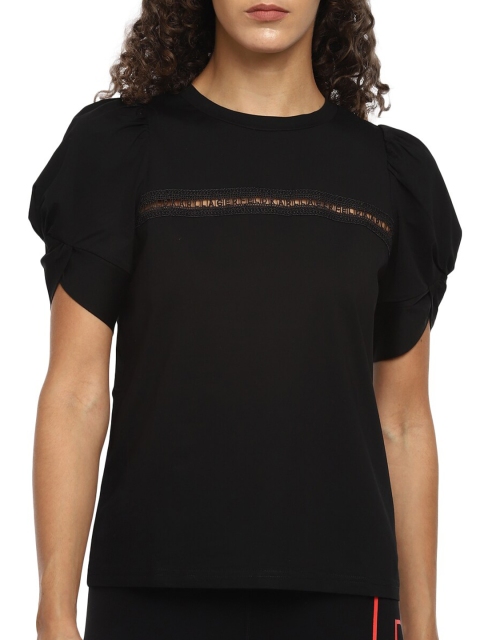 

Karl Lagerfeld Black Cotton Ruched Top