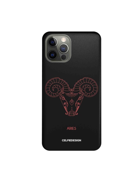 

CelfieDesign Black & Pink Aries iPhone 12 Pro Slim Back Case