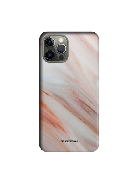 

CelfieDesign Peach & White Printed Plastic iPhone 12 Pro Slim Back Case