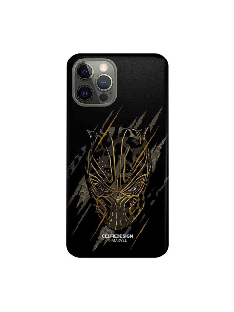 

CelfieDesign Black & Gold-Toned Black Panther iPhone 12 Pro Slim Back Case
