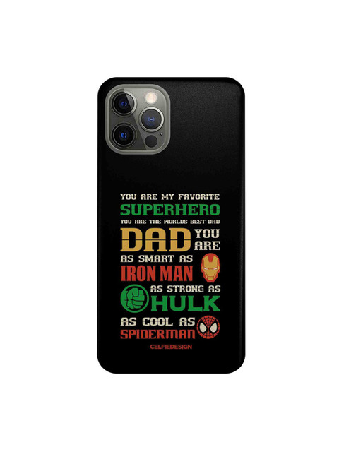 

CelfieDesign Black Superhero Dad Plastic iPhone 12 Pro Slim Back Case