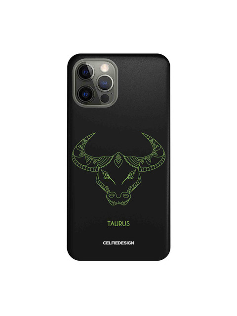 

CelfieDesign Black & Green Taurus iPhone 12 Pro Slim Back Case