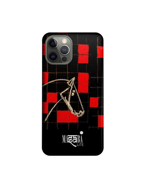 

CelfieDesign Black & Red Masaba Checked Horse iPhone 12 Pro Slim Back Case