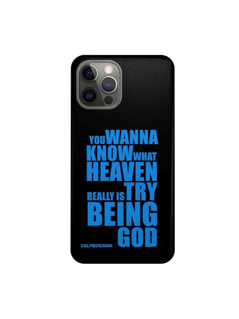

CelfieDesign Balck & Blue Being God iPhone 12 Pro Slim Back Case, Black