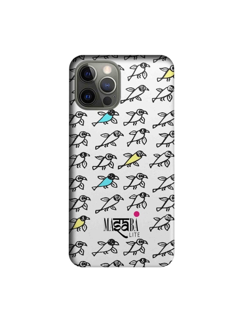 

CelfieDesign White & Black Masaba Bird Print iPhone 12 Pro Slim Back Case