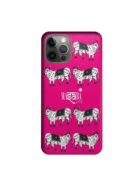 

CelfieDesign Pink & White Masaba Cow Print iPhone 12 Pro Slim Back Case