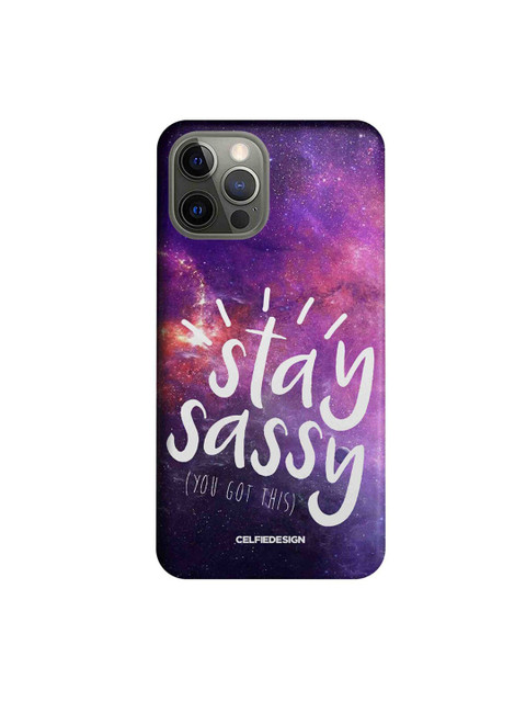 

CelfieDesign Purple & White Stay Sassy iPhone 12 Pro Slim Back Case