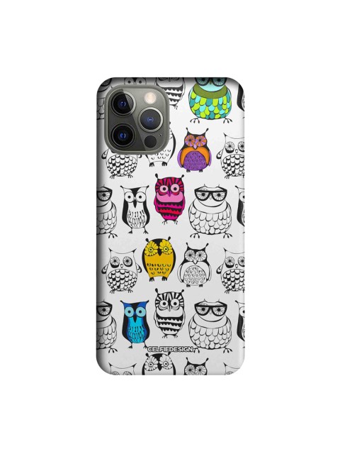 

CelfieDesign White & Black Owl Art Printed iPhone 12 Pro Slim Back Case