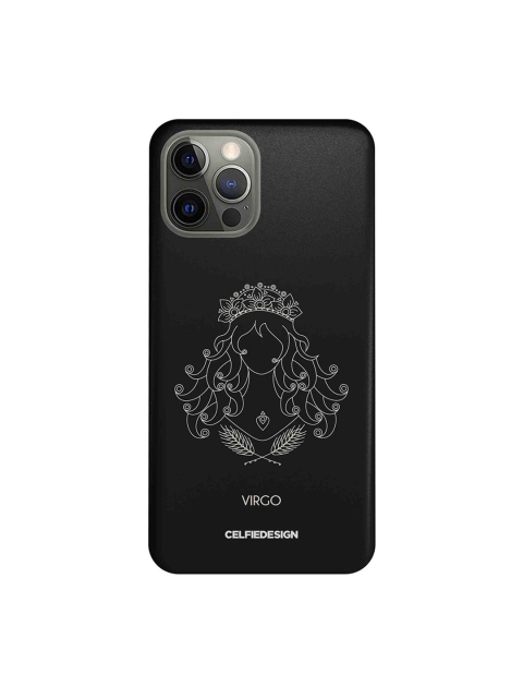 

CelfieDesign Blue & White Virgo iPhone 12 Pro Slim Back Case, Black