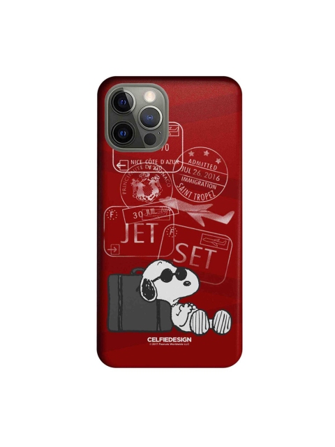 

CelfieDesign Red & White Jet Set Go iPhone 12 Pro Slim Back Case