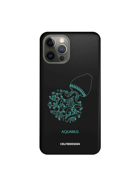 

CelfieDesign Black & Green Aquarius Printed iPhone 12 Pro Slim Back Case