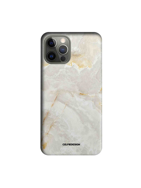 

CelfieDesign White & Gold-Toned Marble iPhone 12 Pro Slim Back Case