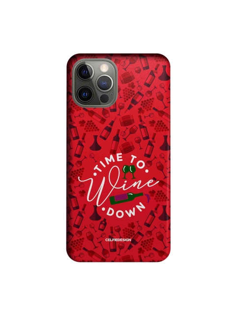 

CelfieDesign Red & White Time To Wine Down iPhone 12 Pro Slim Back Case