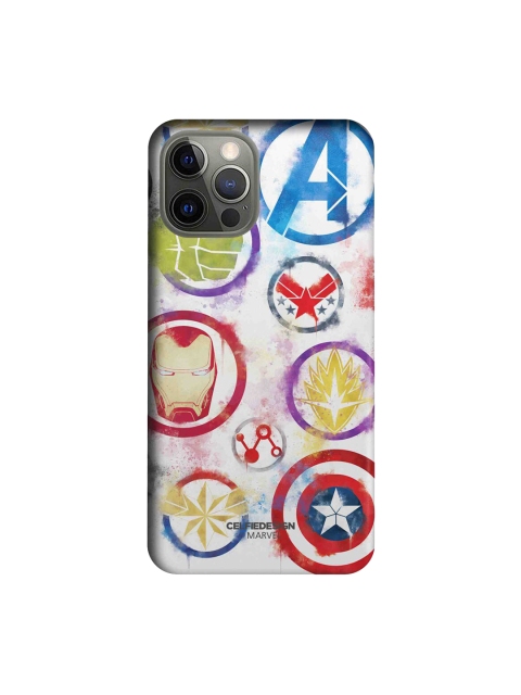

CelfieDesign White & Red Avengers Icons Graffiti Printed iPhone 12 Pro Slim Back Case