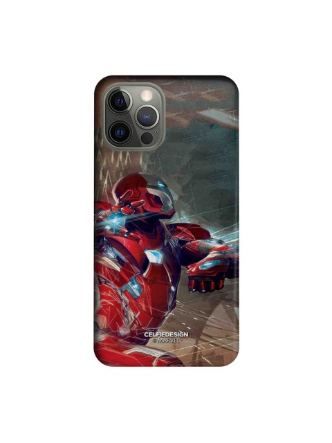 

CelfieDesign Red & Brown Ironman Attack iPhone 12 Pro Slim Back Case