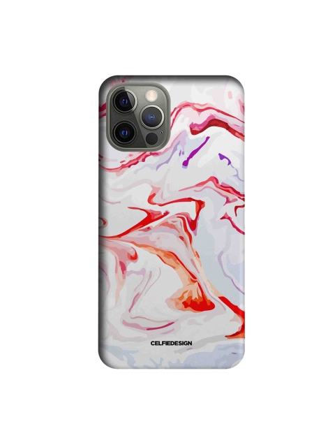 

CelfieDesign White & Red Liquid Funk Marble iPhone 12 Pro Slim Back Case