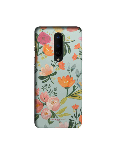 

CelfieDesign Green & Orange Payal Singhal Aqua Handpainted Flower OnePlus 8 Slim Back Case