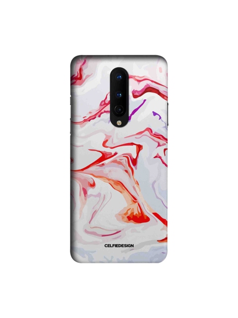 

CelfieDesign White & Red Abstract Printed OnePlus 8 Slim Back Case