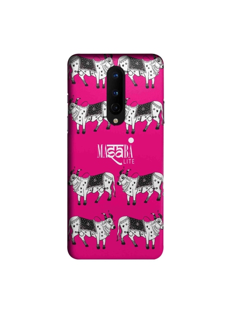 

CelfieDesign Pink & White Masaba Cow Print OnePlus 8 Slim Back Case