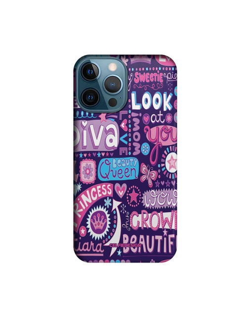 

CelfieDesign Purple & Pink Diva Diaries iPhone 12 Pro Max Slim Back Case