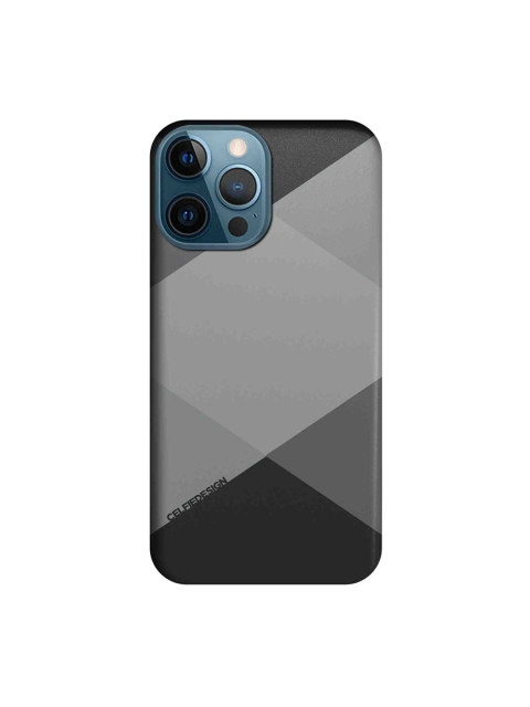 

CelfieDesign Grey & Black Criss Cross iPhone 12 Pro Max Slim Back Case