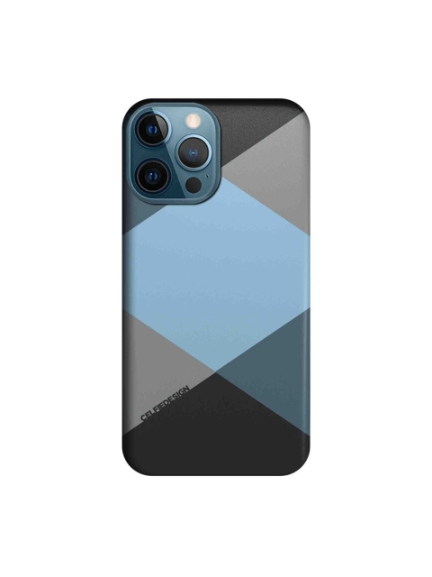 

CelfieDesign Black & Blue Criss Cross Blugrey iPhone 12 Pro Max Slim Back Case