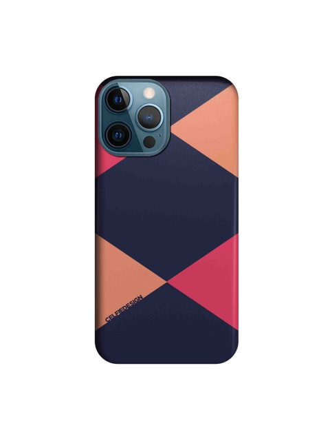 

CelfieDesign Navy Blue & Orange Criss Cross iPhone 12 Pro Max Slim Back Case
