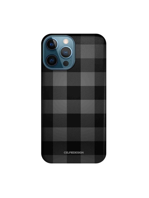 

CelfieDesign Black & Grey Checkmate iPhone 12 Pro Max Back Case