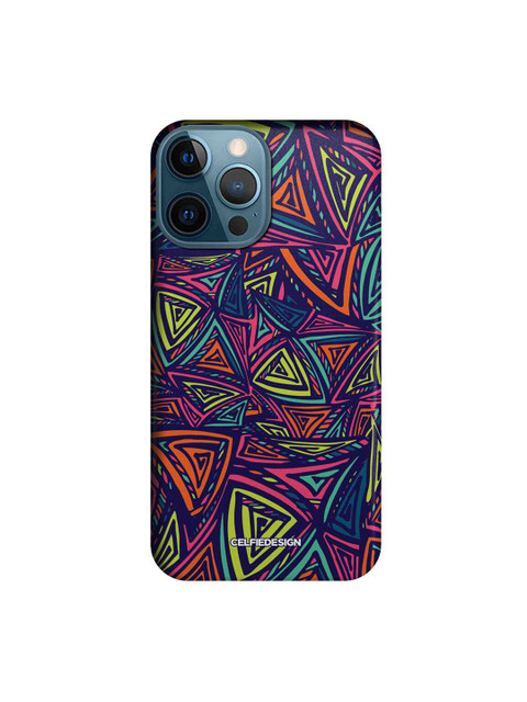 

CelfieDesign Multicoloured Neon Angles Printed iPhone 12 Pro Max Slim Back Case, Multi