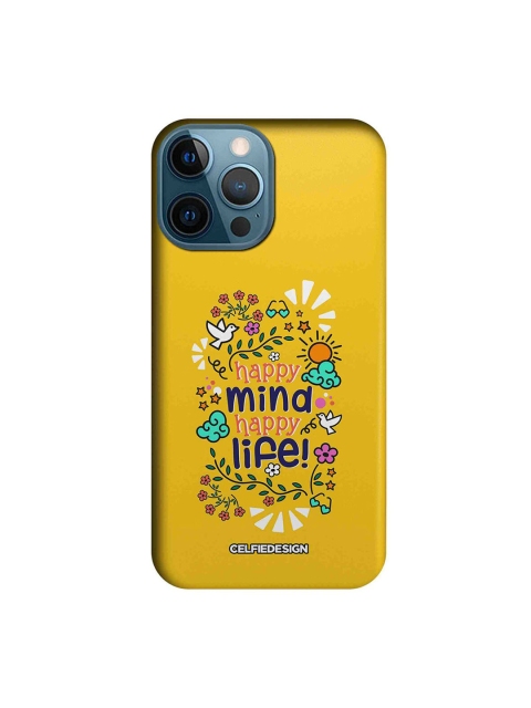 

CelfieDesign Yellow & White Happy Mind Happy Life Printed iPhone 12 Pro Max Slim Back Case