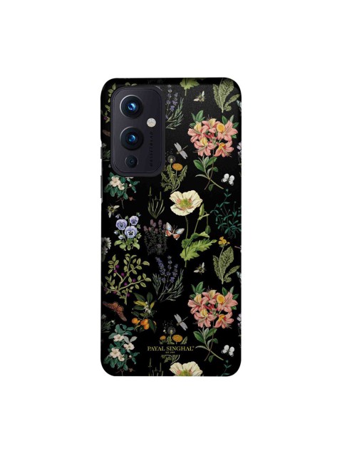 

CelfieDesign Black & Green Floral OnePlus 9 Slim Back Case