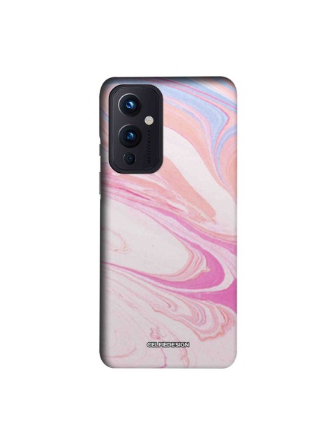 

CelfieDesign White & Pink Printed Plastic OnePlus 9 Slim Back Case